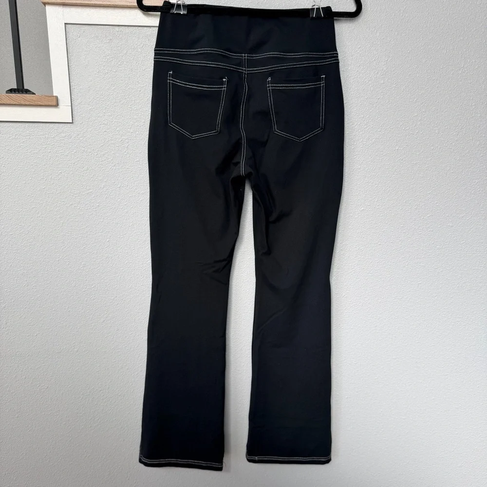 Two Pairs of Women's Flare Yoga/Jeans with Contrast White Stitching Blue/Black - Picture 6 of 16